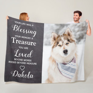 Personalisiertes Pet-Memorial Keepake-Hund-Foto Fleecedecke