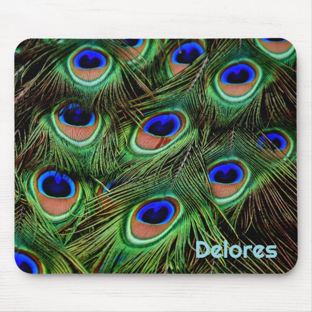 Personalisiertes Pfauenfeder-Mauspad Mousepad (Vorne)