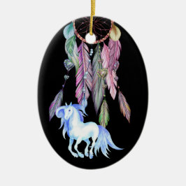 Personalisiertes Pferd, Dreamcatcher, Träume & Wün Keramik Ornament
