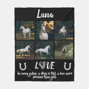 Personalisiertes Pferd Foto & Gedicht Reittiere Fleecedecke