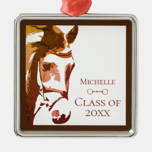 Personalisiertes Pferd, Schlangenbiss Brown Abschl Ornament Aus Metall