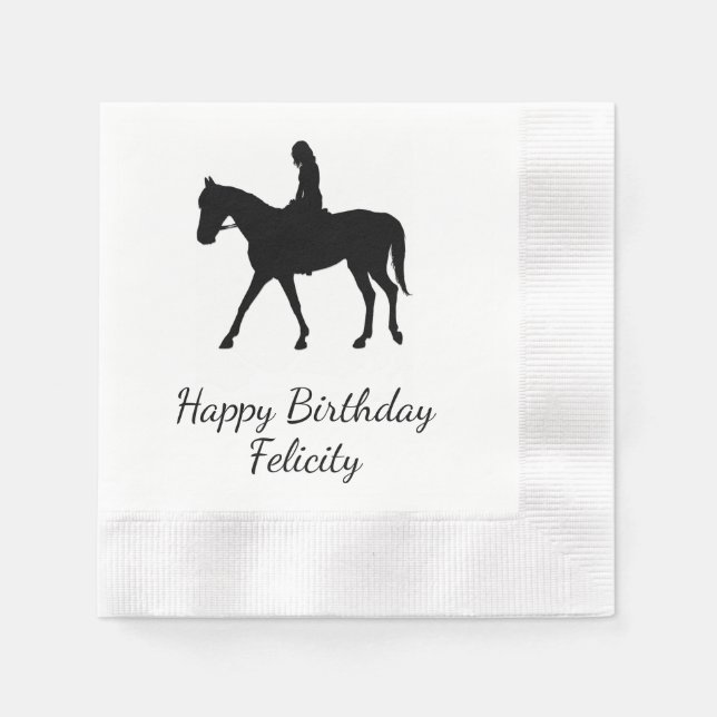 Personalisiertes Pferdchen Serviette (Vorderseite)