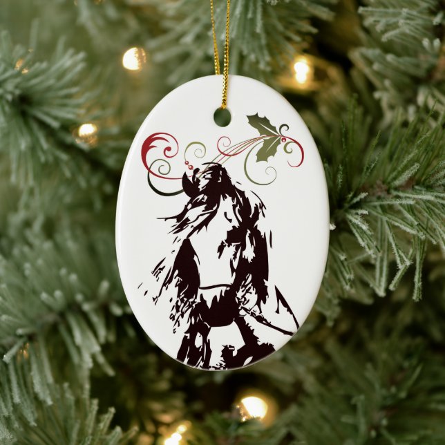 Personalisiertes Pferde-und Keramik Ornament (Baum)