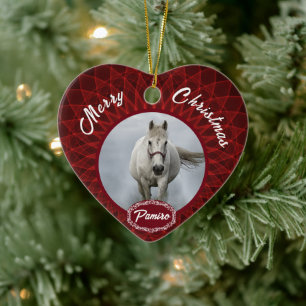 Personalisiertes Pferdefleisch Foto Name Jahr Keramik Ornament