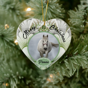 Personalisiertes Pferdefleisch Foto Name Jahr Keramik Ornament