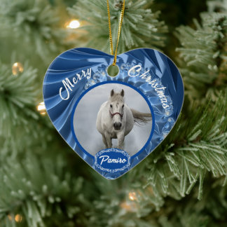 Personalisiertes Pferdefleisch Foto Name Jahr Keramik Ornament
