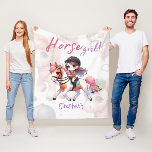 Personalisiertes Pferdeschwanz Fleecedecke (Beispiel)