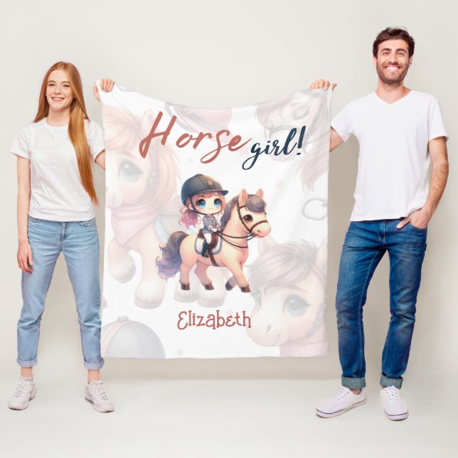 Personalisiertes Pferdeschwanz Fleecedecke (Beispiel)