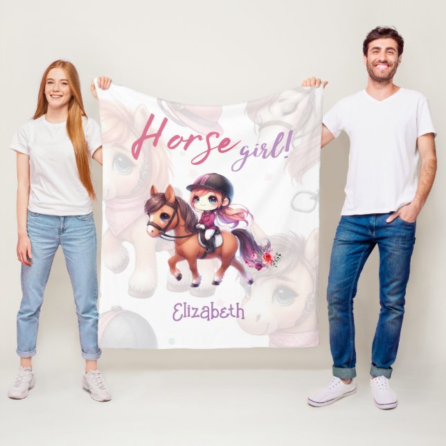 Personalisiertes Pferdeschwanz Fleecedecke (Beispiel)