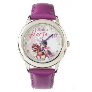 Personalisiertes Pferdeschwölblein Armbanduhr