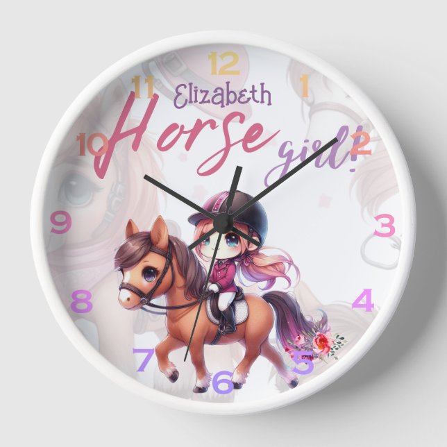 Personalisiertes Pferdeschwölblein Uhr (Vorderseite)