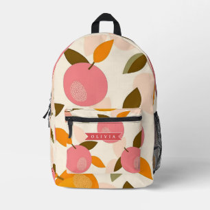 Personalisiertes Pfirsich-Muster Süß Retro Sommer Bedruckter Rucksack