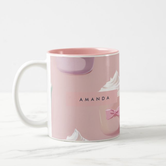 Personalisiertes Pflastermuster Zweifarbige Tasse (Links)