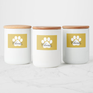 Personalisiertes Pfotenabdruck-Hundefutter-Etikett Lebensmitteletikett