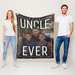 Personalisiertes PhotoPop Bester Onkel Aller Zeite Fleecedecke