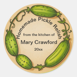 Personalisiertes Pickle Canning Jarring Labels Runder Aufkleber