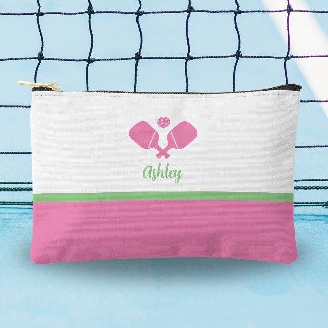 Personalisiertes Pickleball-Geschenk Preppy Pink G Zubehörtasche (Von Creator hochgeladen)