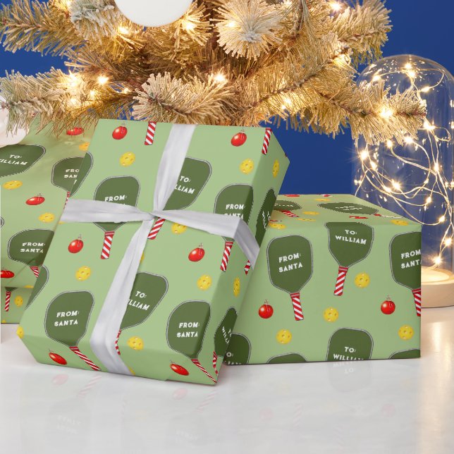 Personalisiertes Pickleball-Holiday-Geschenk Geschenkpapier (Feiertage)