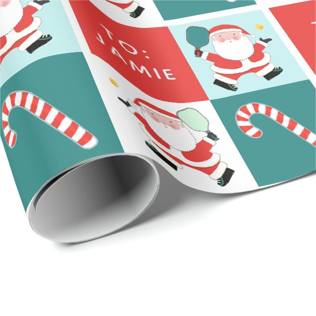 Personalisiertes Pickleball-Holiday-Geschenk Geschenkpapier (Rolleneckpunkt)