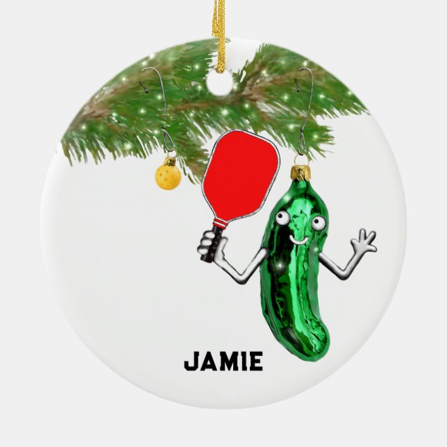 personalisiertes Pickleball Keramik Ornament (Hinten)