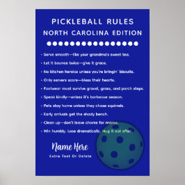 Personalisiertes Pickleball North Carolina Edition Poster