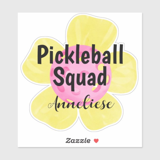 Personalisiertes Pickleball Squad-Blume-Geschenk Aufkleber (Blatt)