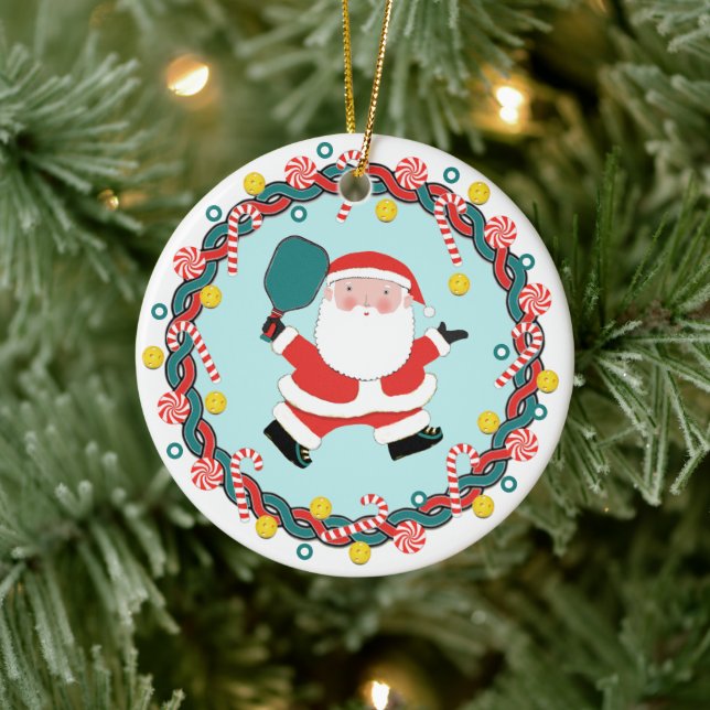 Personalisiertes Pickleball Weihnachtskollektiv Keramik Ornament (Baum)