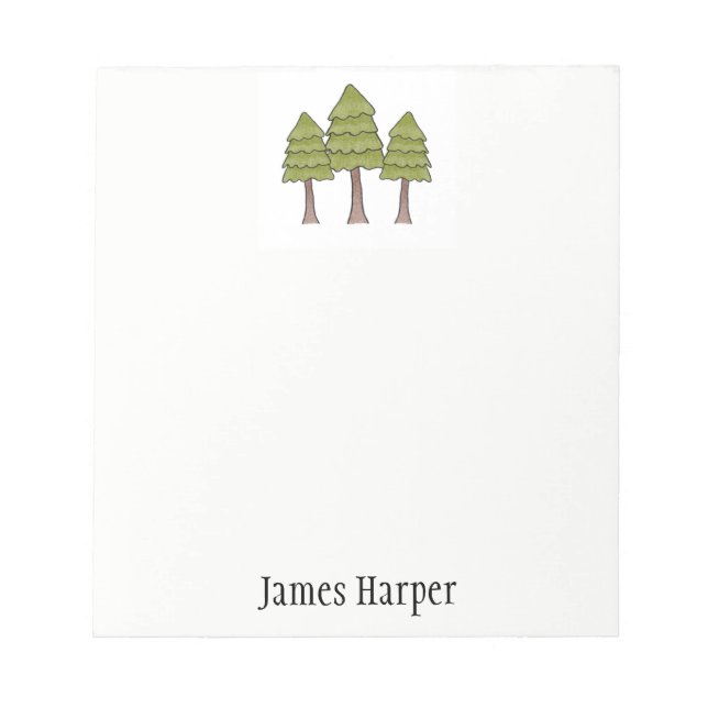 Personalisiertes Pine Tree Notepad Notizblock (Vorderseite)