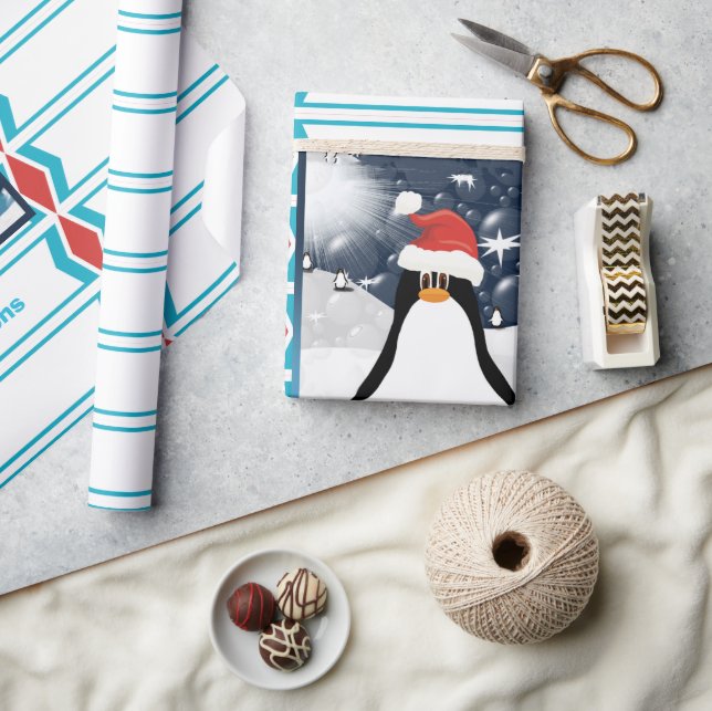 Personalisiertes Pinguin-Urlaubspapier Geschenkpapier (Kunsthandwerk)