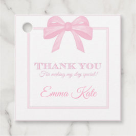 Personalisiertes Pink Bow Gastgeschenk Vielen Dank Geschenkanhänger