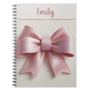Personalisiertes Pink Bow SpiralNotebook Notizblock