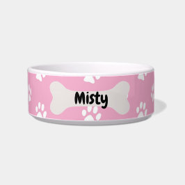 Personalisiertes Pink Dog Welpen Drucken Napf