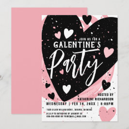 Personalisiertes Pink Galentine's Day Dinner Party Einladung
