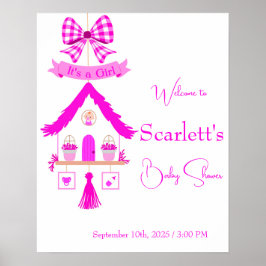 Personalisiertes Pink House Es ist ein Mädchen Poster