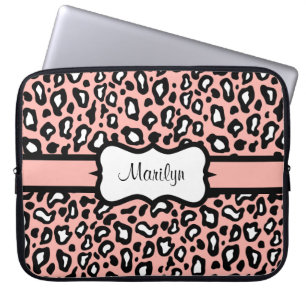 Personalisiertes Pink Leopard Notebook-Sieb Gesche Laptopschutzhülle