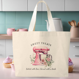 Personalisiertes Pink Mixer Bäckerei Jumbo Stoffbeutel