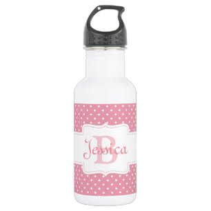 Personalisiertes Pink Polka Dot Muster Edelstahlflasche