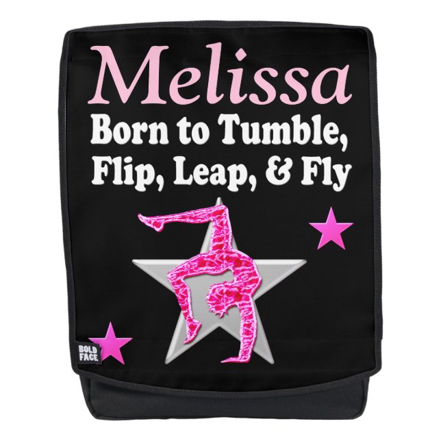 PERSONALISIERTES PINK-TUMBLING-GYMNAST-RÜCKPACKUNG RUCKSACK (Vorderseite)