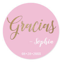 Personalisiertes Pink und Gold Gracias Script