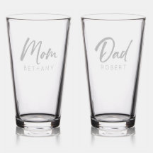 Personalisiertes Pint Glass Custom Parent Gift Set