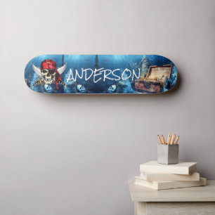 Personalisiertes Piratenschiff Schatzskateboard Skateboard