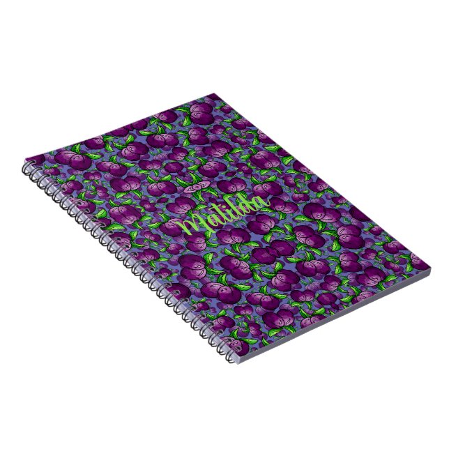 personalisiertes PLUM Spiralnotebook Frucht funky Notizblock (Rechte Seite)