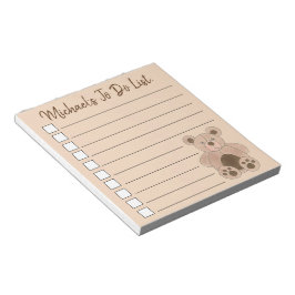 Personalisiertes Plush Teddy Bär Tier zu führen Notizblock