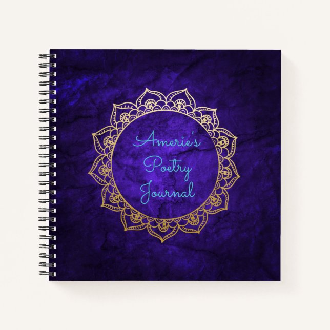 Personalisiertes Poetry Journal Gold Mandala Notizbuch (Vorderseite)