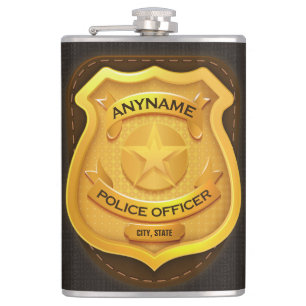 Personalisiertes Polizei-Beamter Sheriff Cop NAME- Flachmann