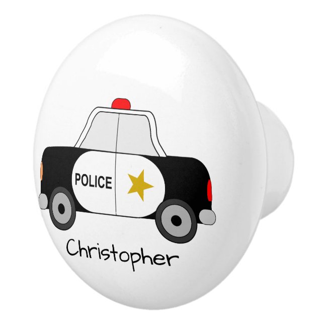 Personalisiertes Polizeiautodesign Keramikknauf (Rechts)