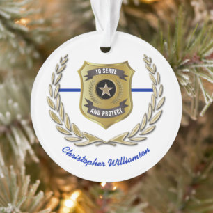 Personalisiertes Polizeidienstabzeichen Ornament