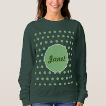 Personalisiertes Polka Dot Sweatshirt (Hunter Gree
