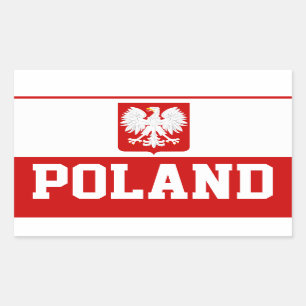 Personalisiertes polnisches Flaggen-Wappen Polens Rechteckiger Aufkleber