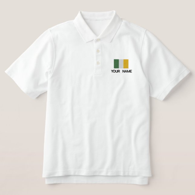 Personalisiertes Polo-Shirt mit irischer Flagge (Design Vorderseite)